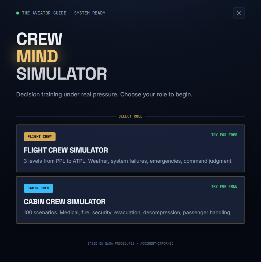 decision making simulator cabin crew flight crew