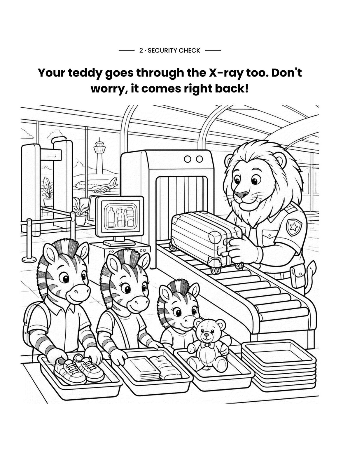 Airport Security Coloring Book