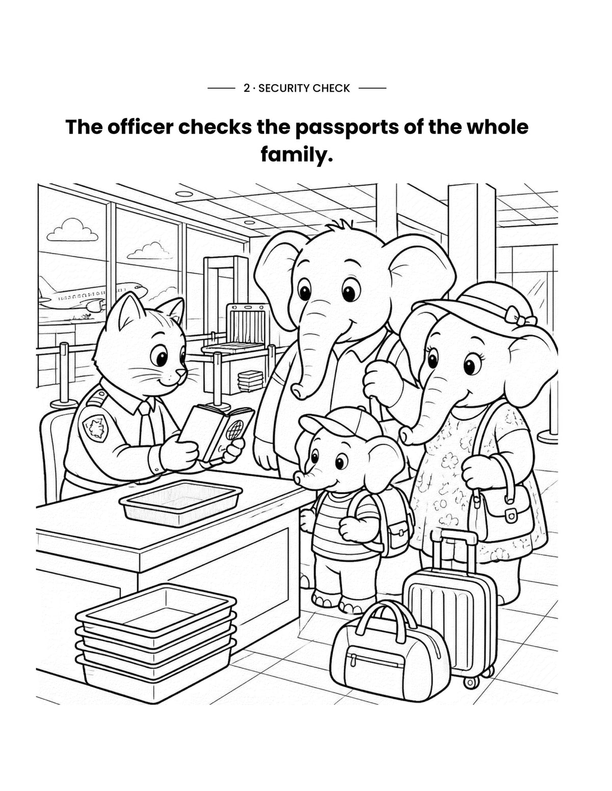 Airport Security Coloring Book