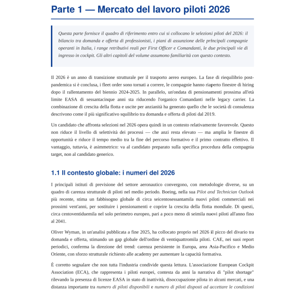 superare selezioni pilota di linea 