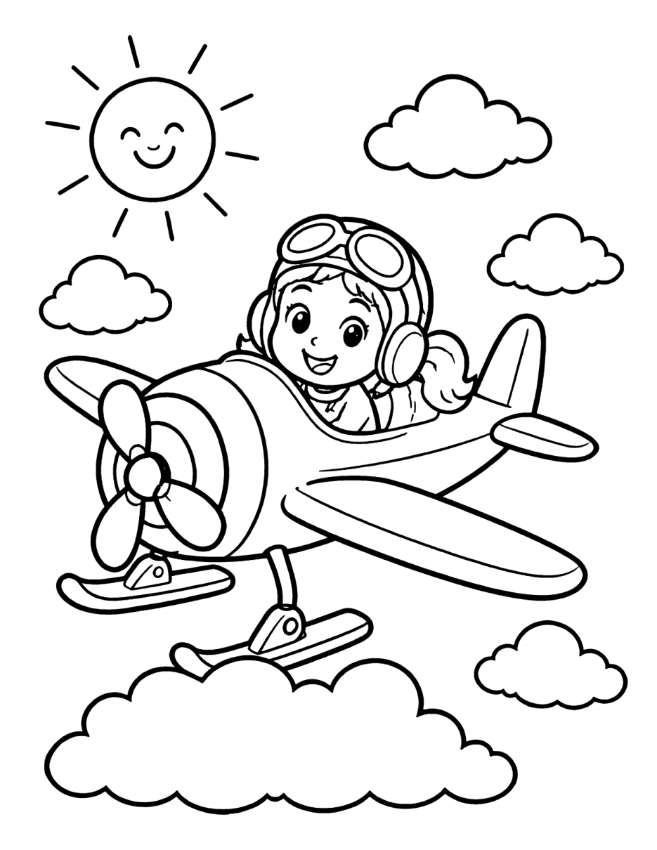 Tavola aeronautica da colorare per bambini